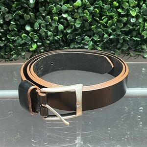Donald J. Pliner Black and Brown Leather Belt